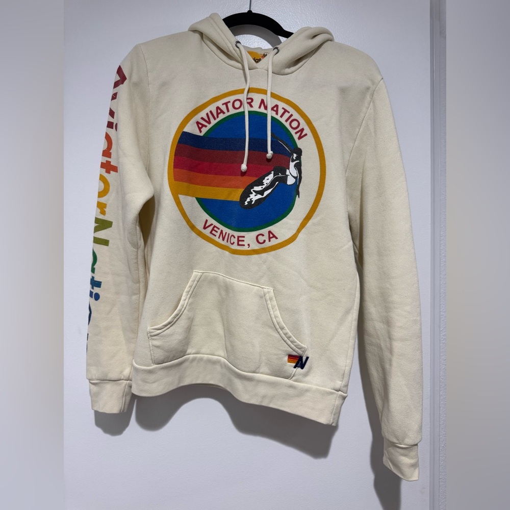 Aviator Nation Cream Hoodie - Venice Logo